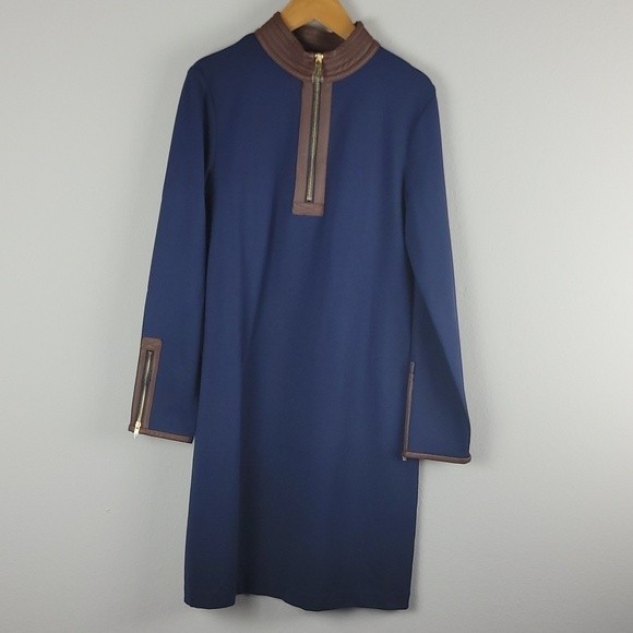 STS Sail to Sable Navy Ponte Knit Long Sleeve Shift Dress Sz 2 NWT - Picture 1 of 9